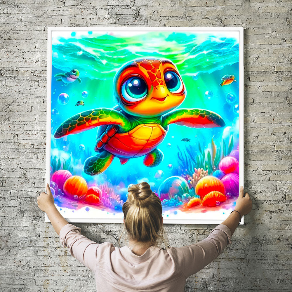 Diamond Painting Wandbild Lotta, die kleine Meeresschildkröte