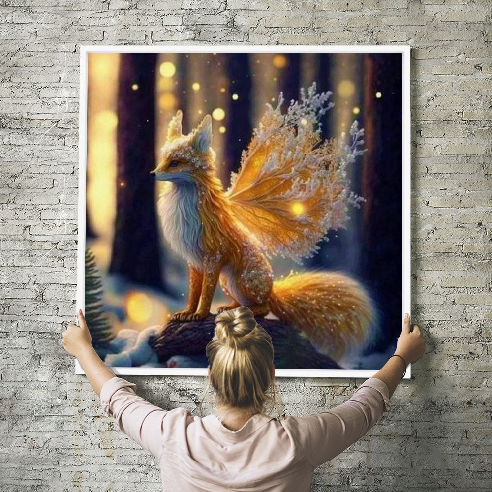 Diamond Painting Wandbild Süßer Fuchs im Herbstwald