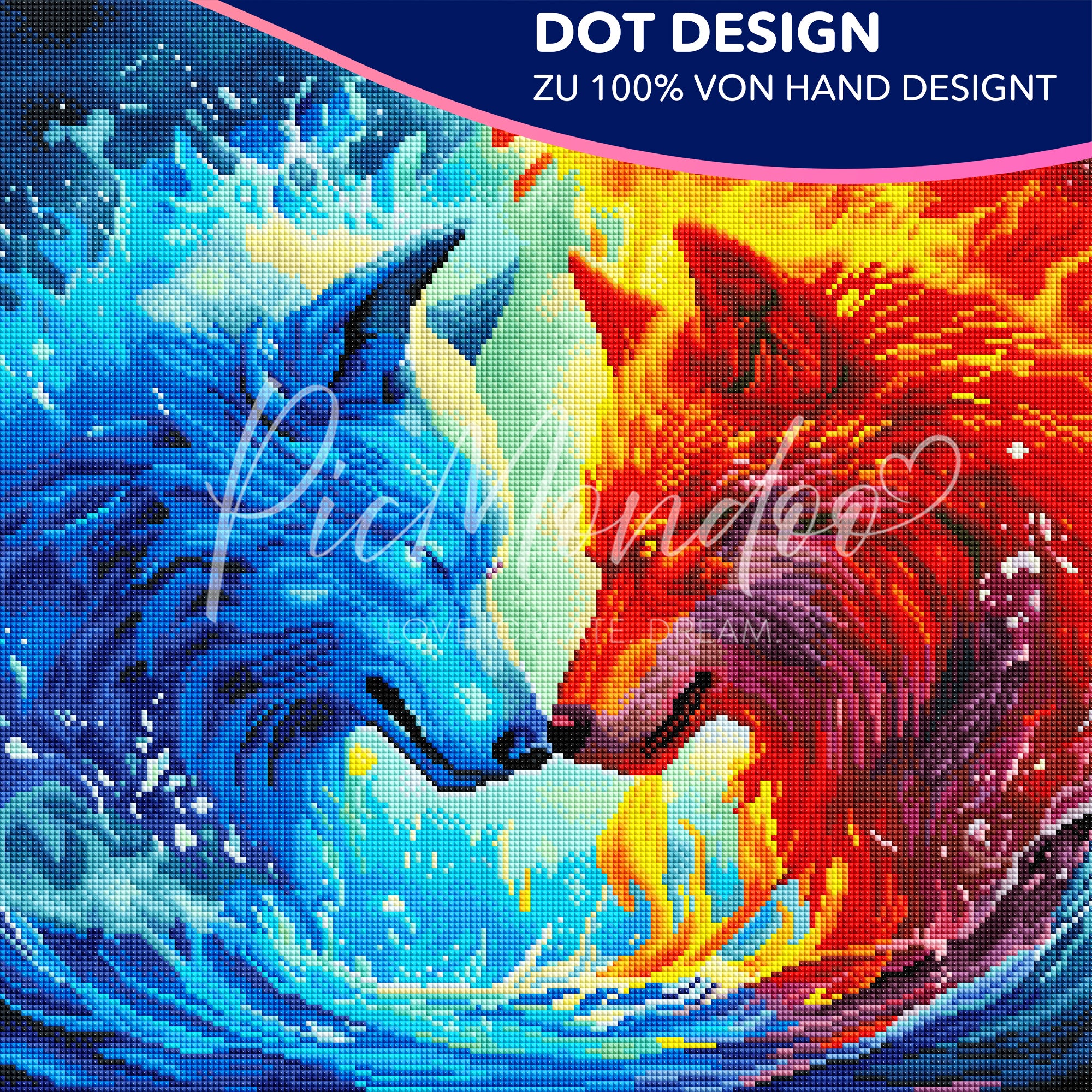 Diamond Painting Dot design Wächter über Feuer und Wasser "Limited Edition"