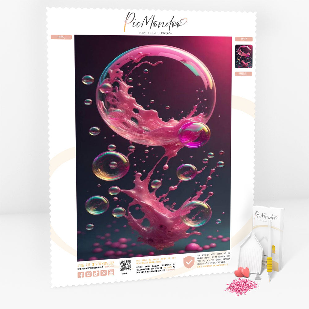 Diamond Painting Leinwand Bubble Splash