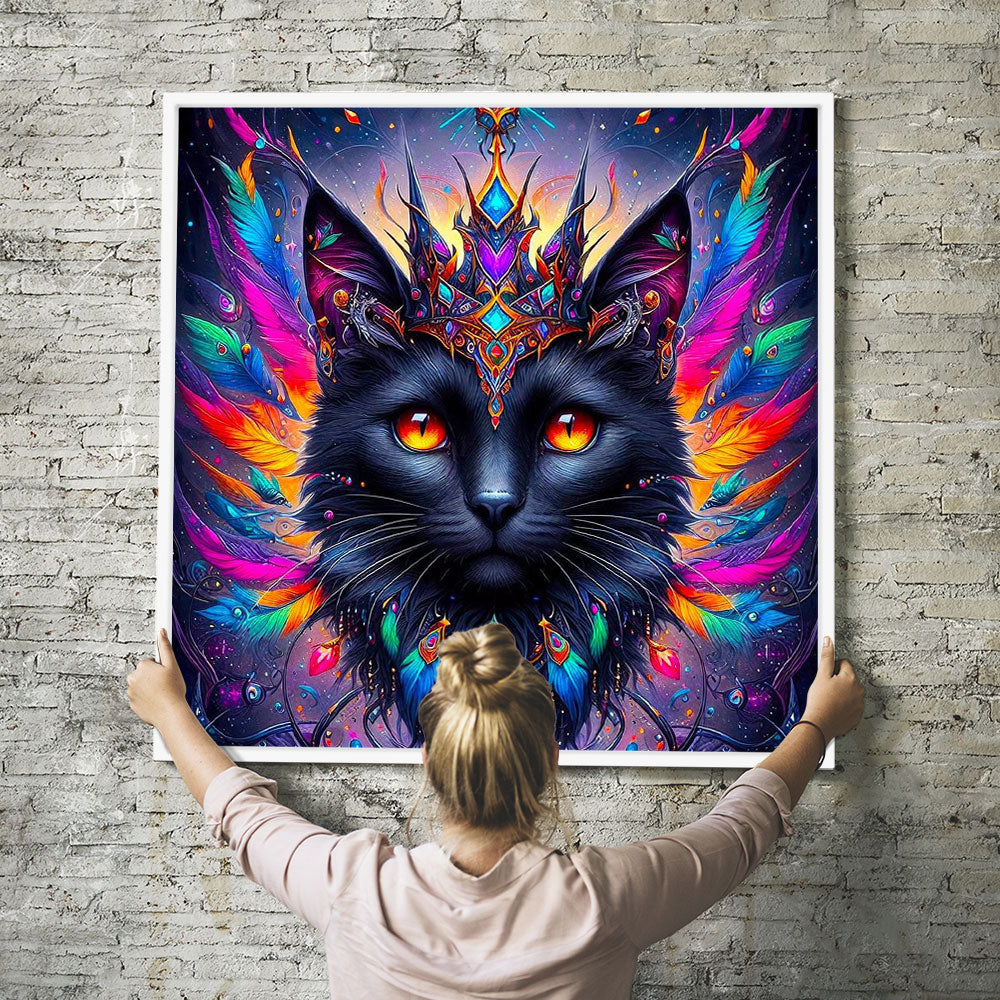 Diamond Painting Wandbild Mystic colorsplash cat