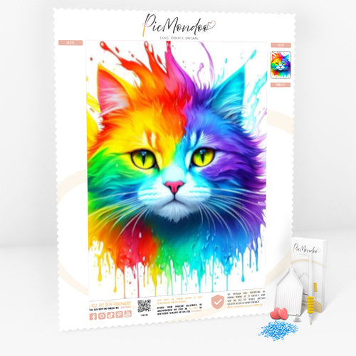 GRATIS Diamond Painting Leinwand Colorful kitten