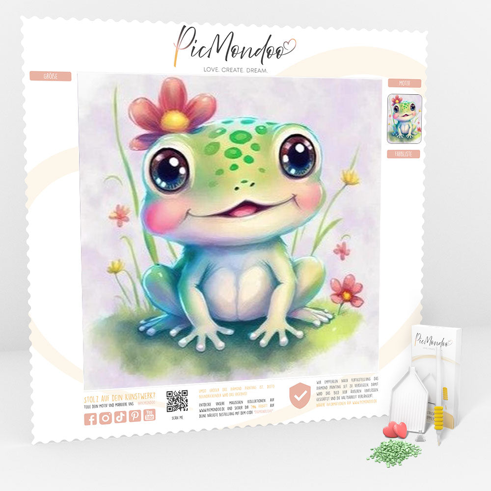 GRATIS Diamond Painting Leinwand Glücksfrosch