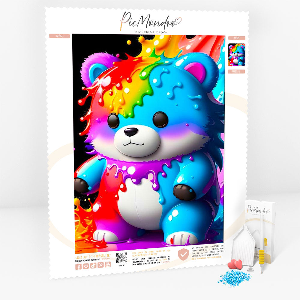 Diamond Painting Kids Leinwand Bunter Teddybär