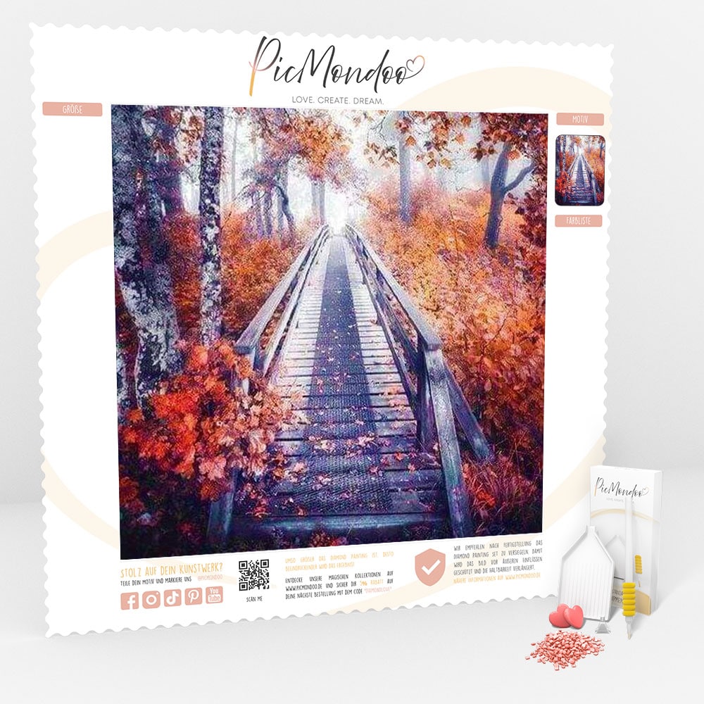 Diamond Painting Leinwand Romantische Herbststimmung