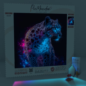 Diamond Painting Leuchtbild Special Leinwand Colorful Leopard