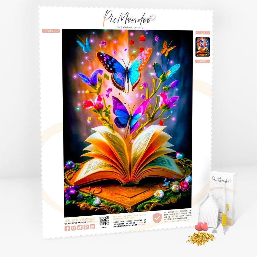 Diamond Painting Leinwand Book of Butterflies