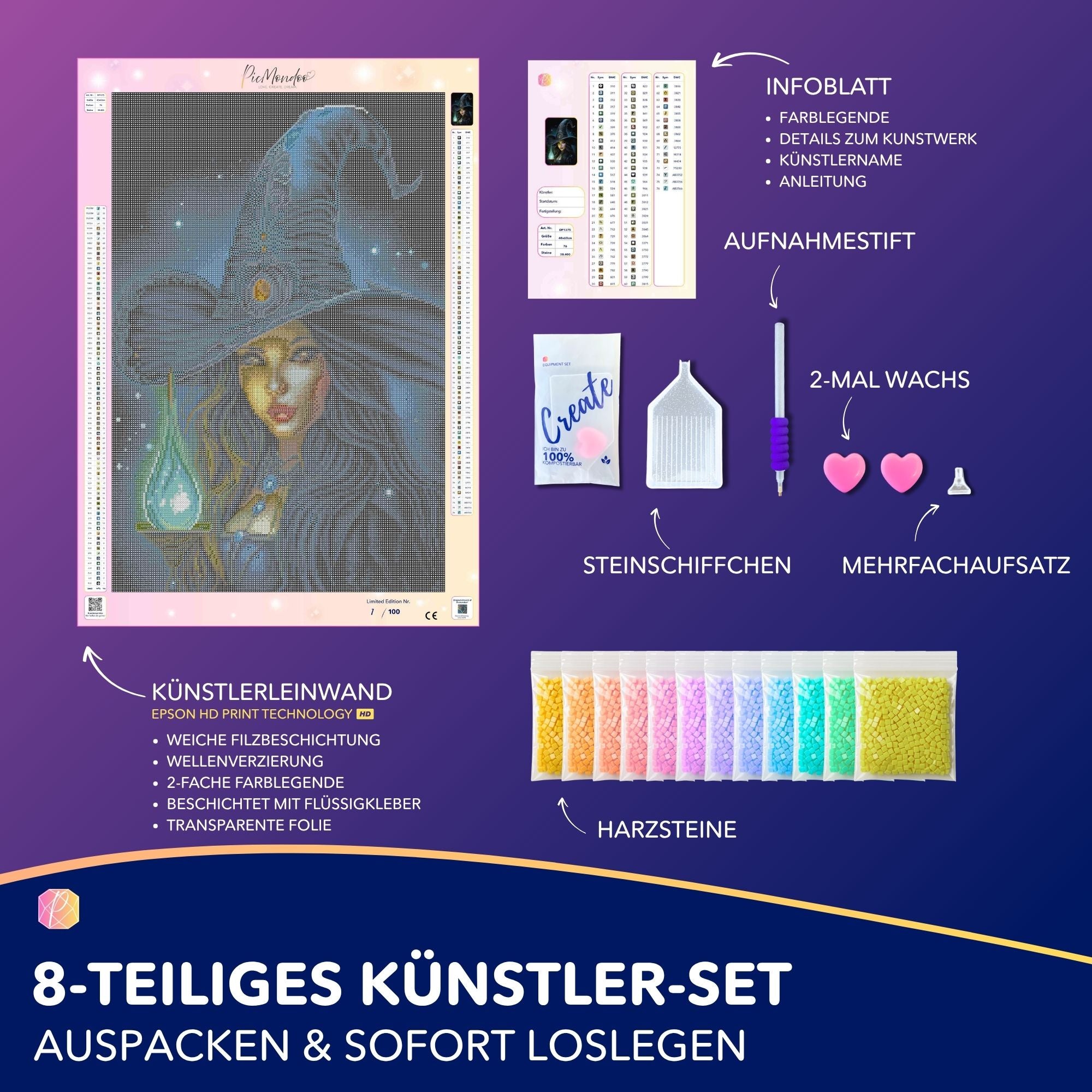 Diamond Painting - Amalie die wunderschöne Hexe "Limited Edition"