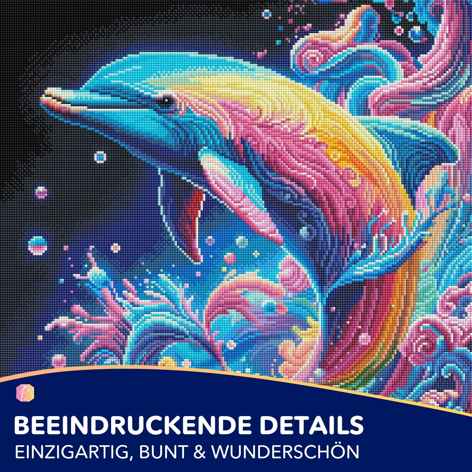 Diamond Painting - Delfin im Farbenmeer