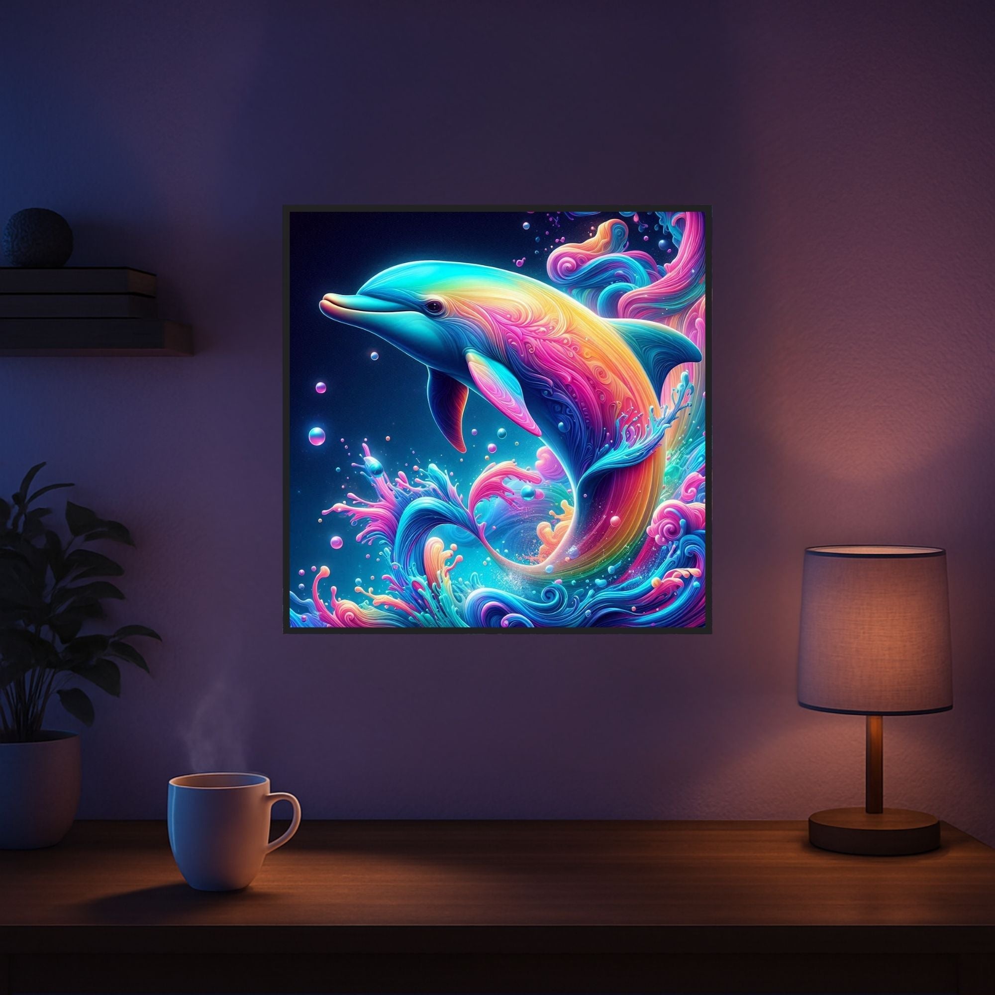 Diamond Painting - Delfin im Farbenmeer