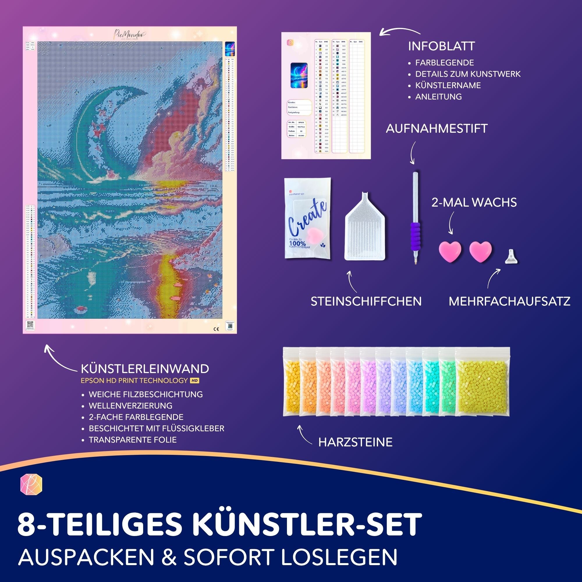 Diamond Painting AB Special - Strand im Mondschein