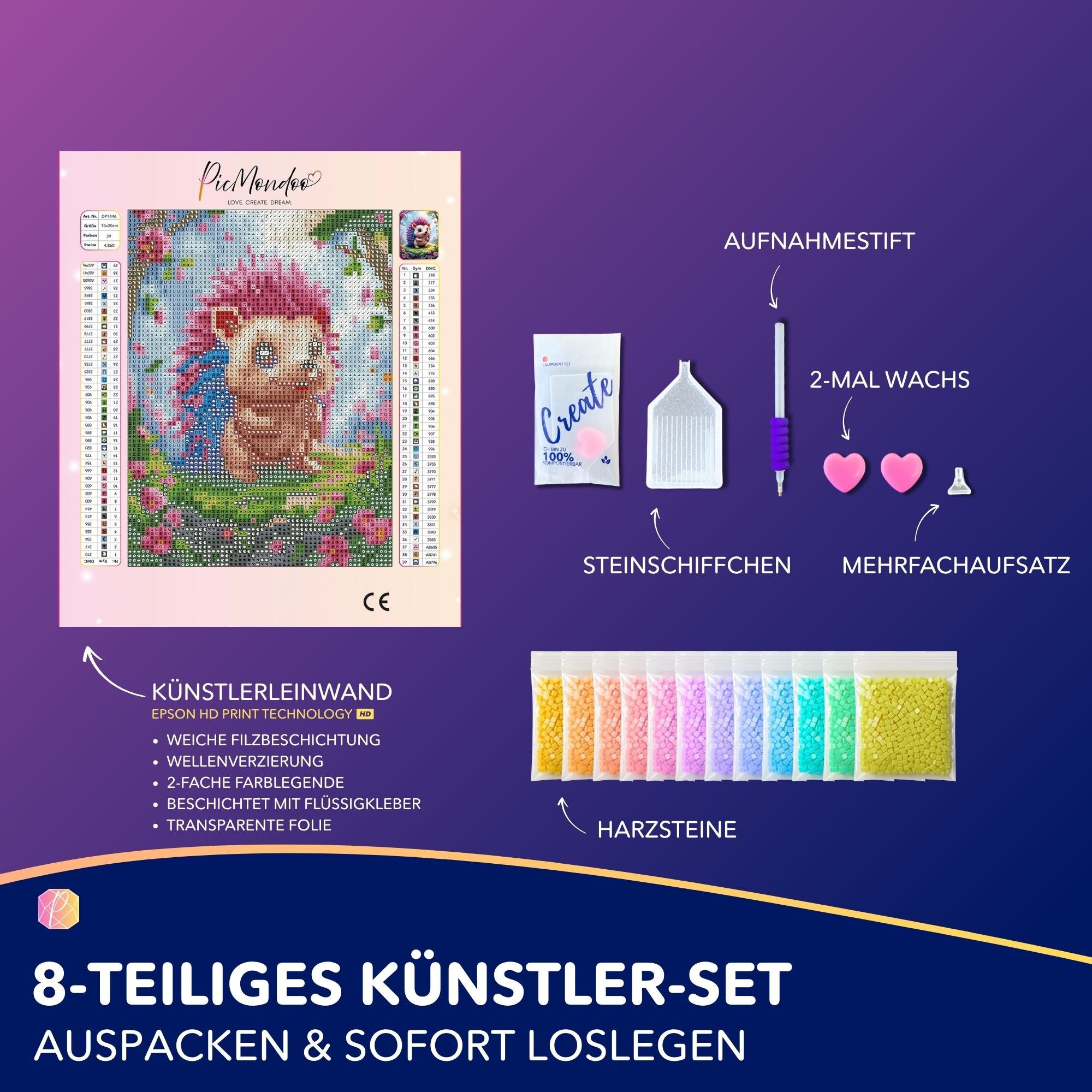 Diamond Painting Mini - Igel Ilay