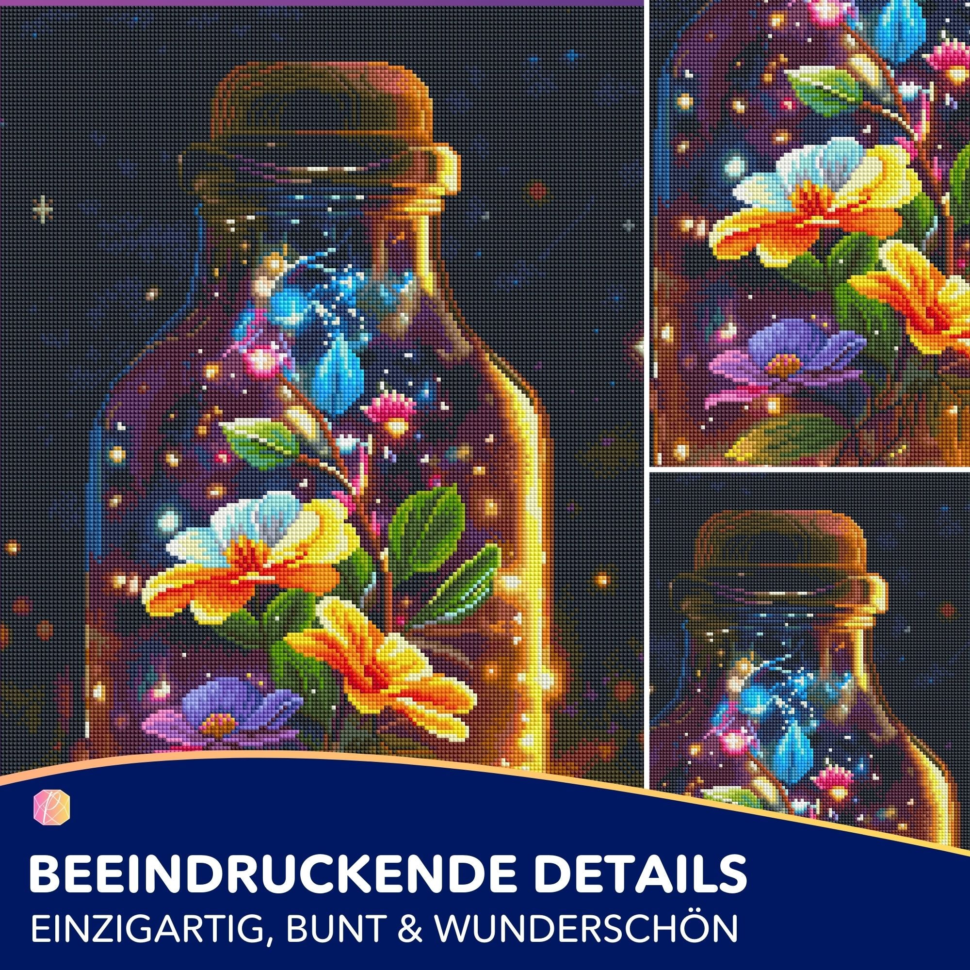 Diamond Painting - Leuchtender Blütenzauber