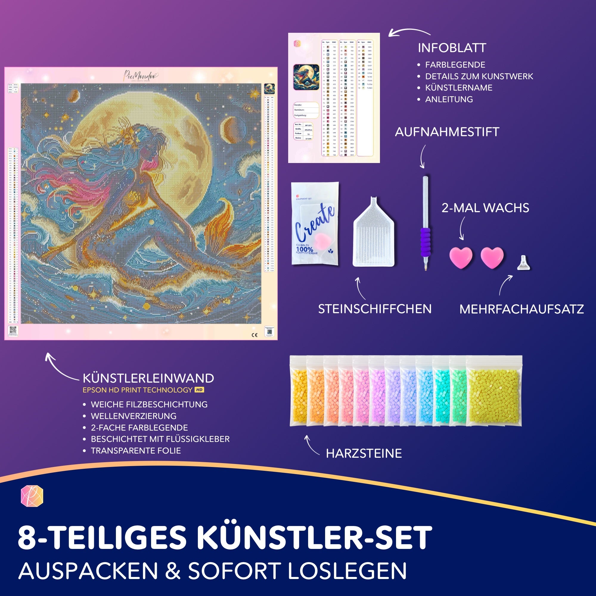 Diamond Painting - Meerjungfrau im Sternenhimmel