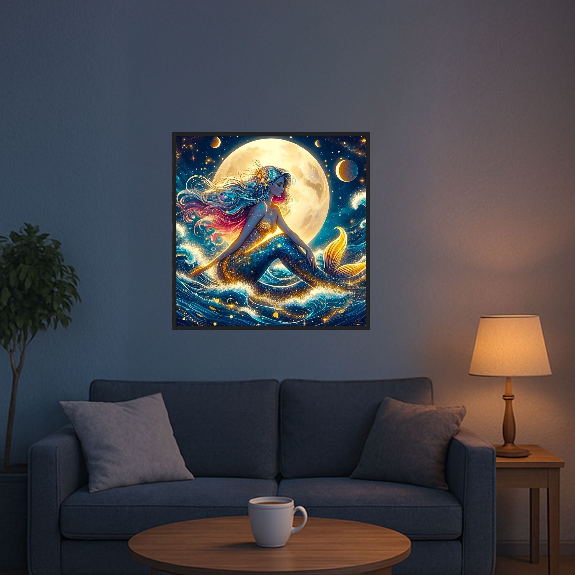 Diamond Painting - Meerjungfrau im Sternenhimmel