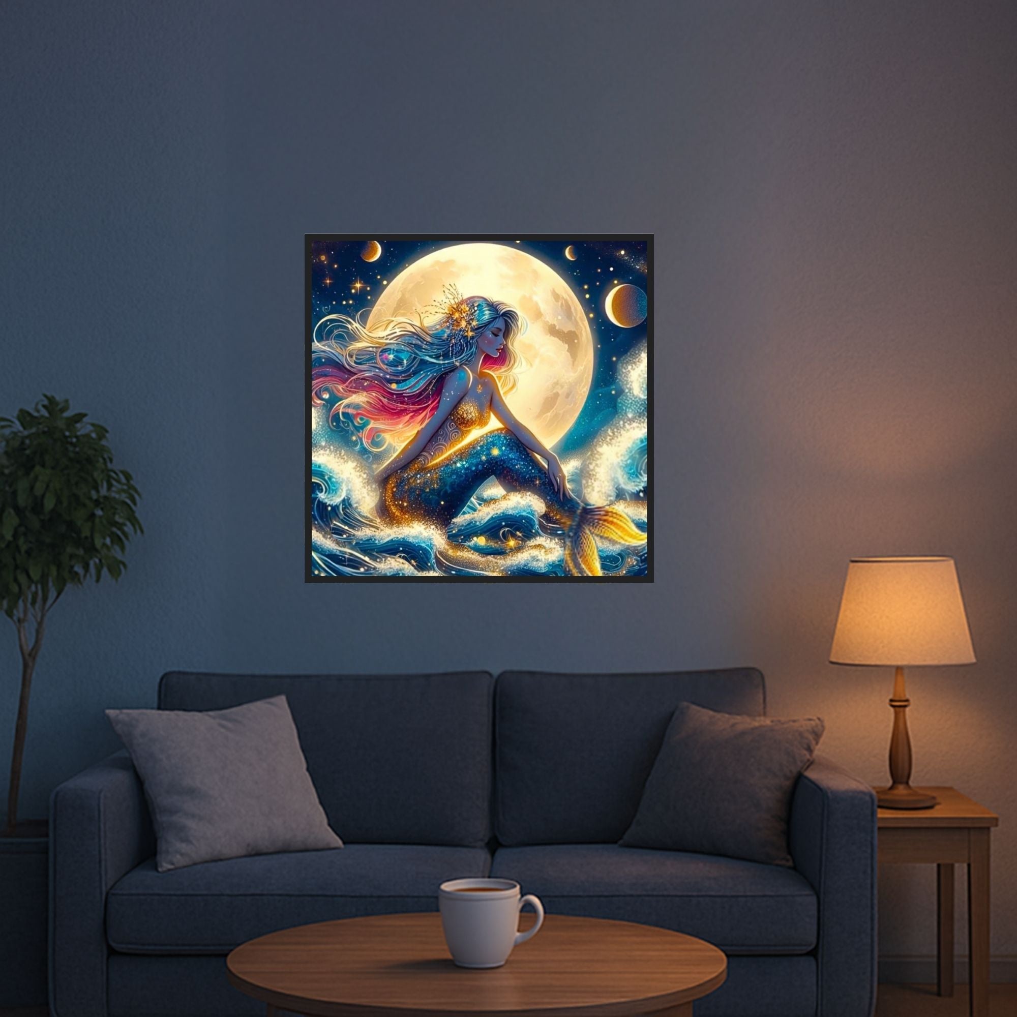 Diamond Painting - Meerjungfrau im Sternenhimmel