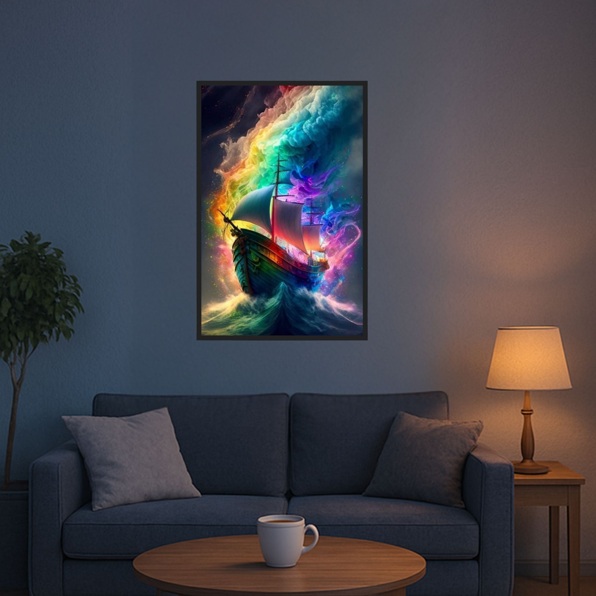 Diamond Painting Multi Special - Schiff im bunten Meer