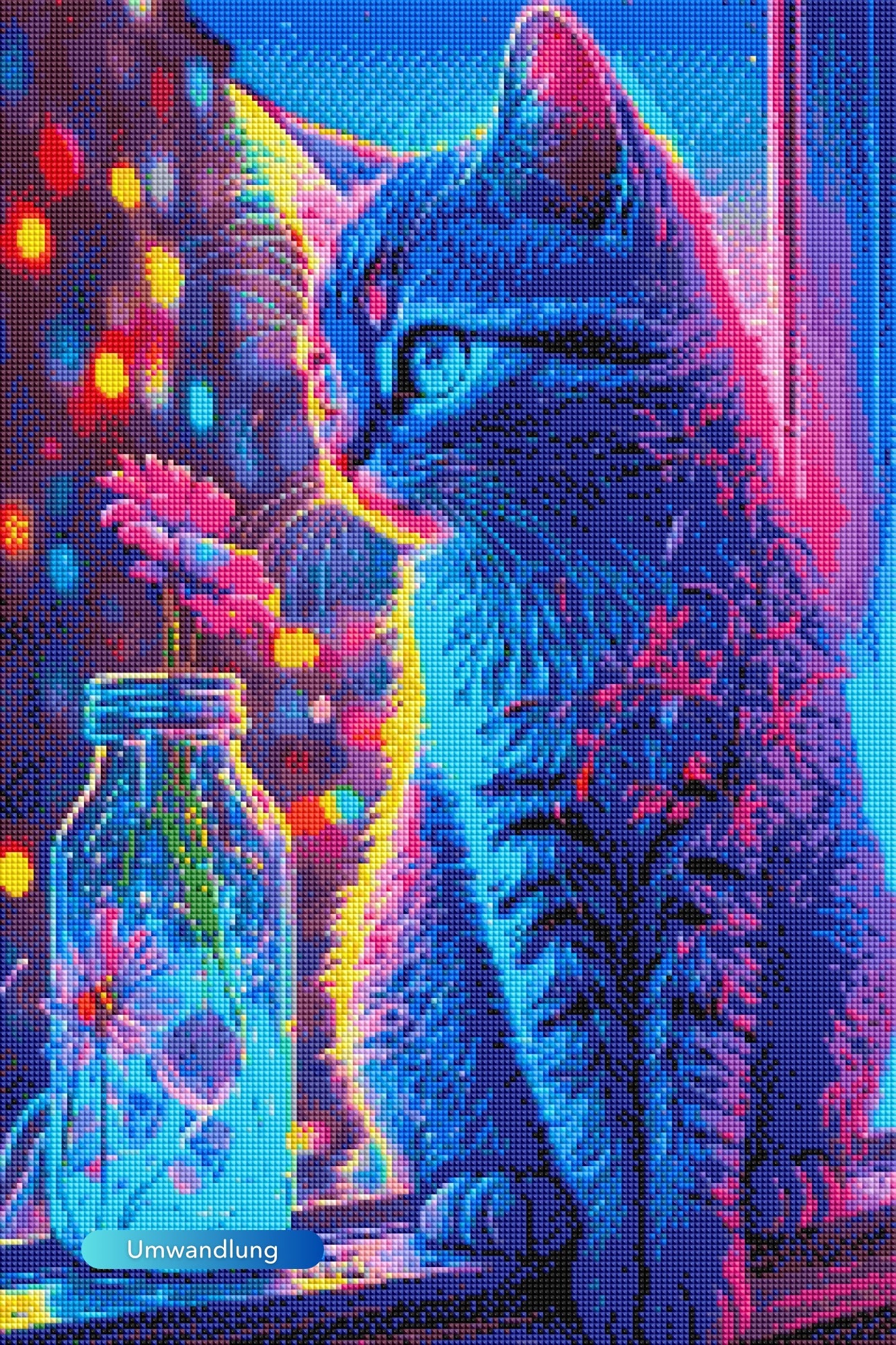Diamond Painting AB Special - Little cat of flowers