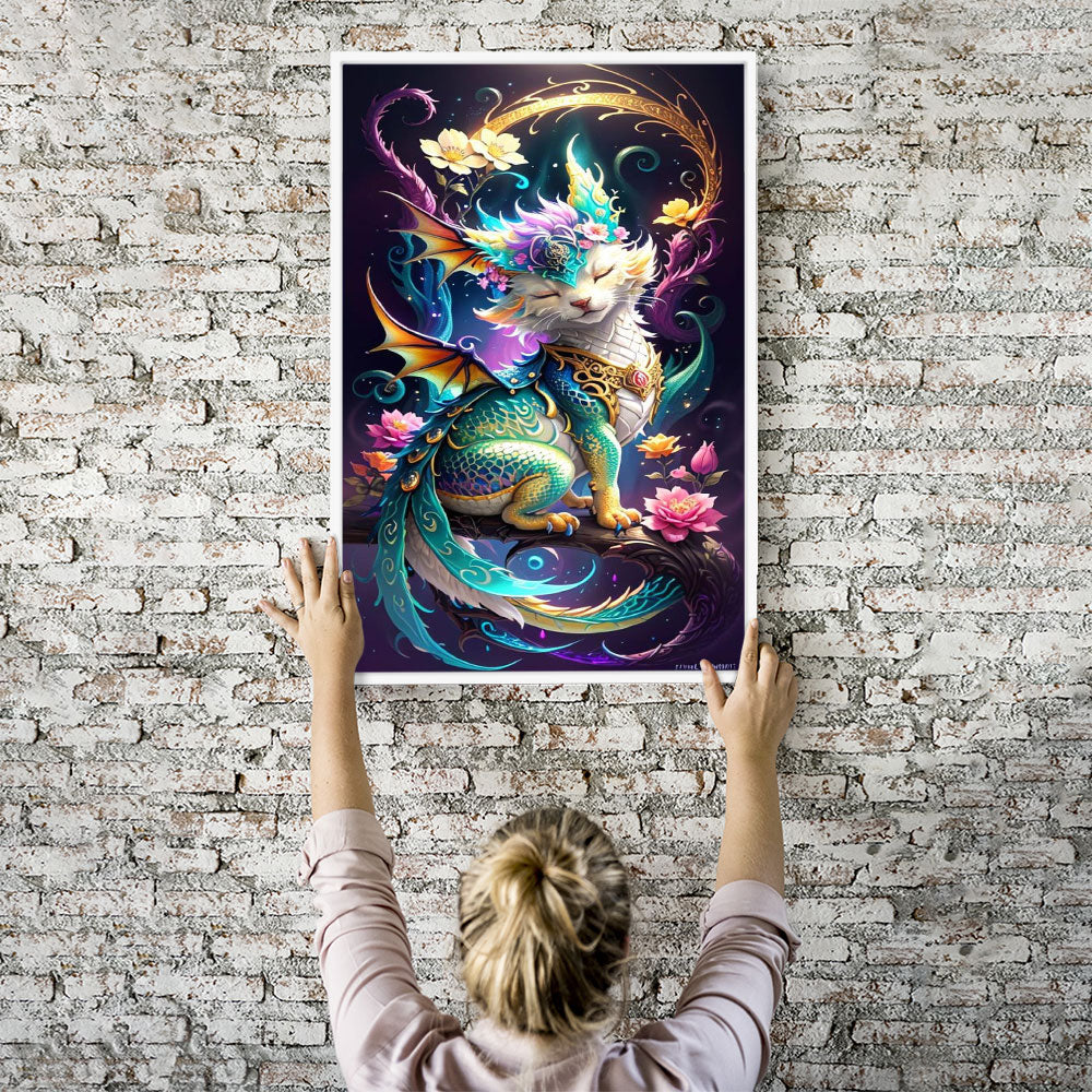 Diamond Painting Wandbild Dragon Cat