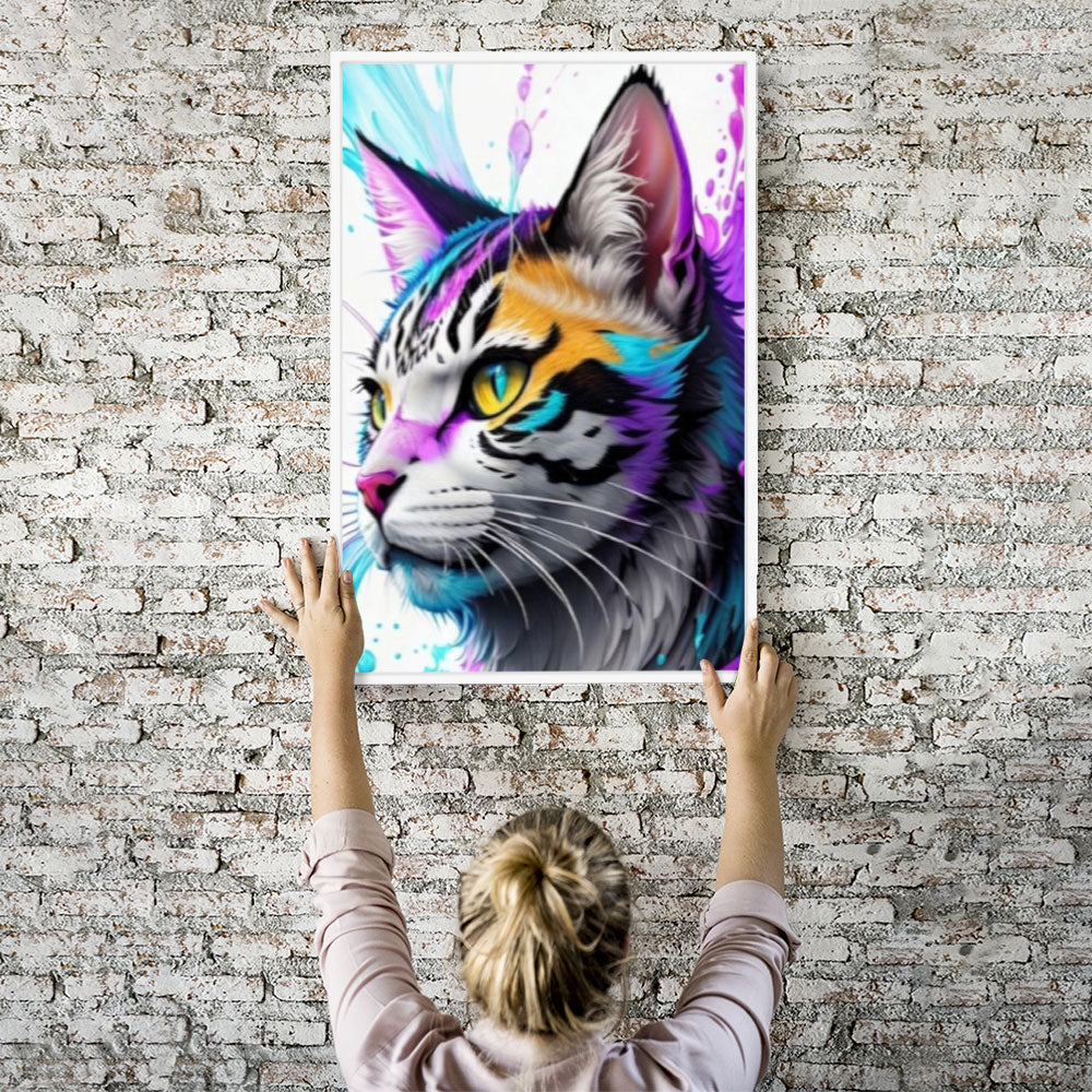 GRATIS Diamond Painting Wandbild Abstraktes Kätzchen