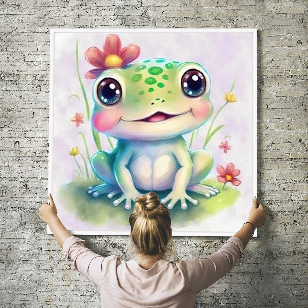 GRATIS Diamond Painting Wandbild Glücksfrosch