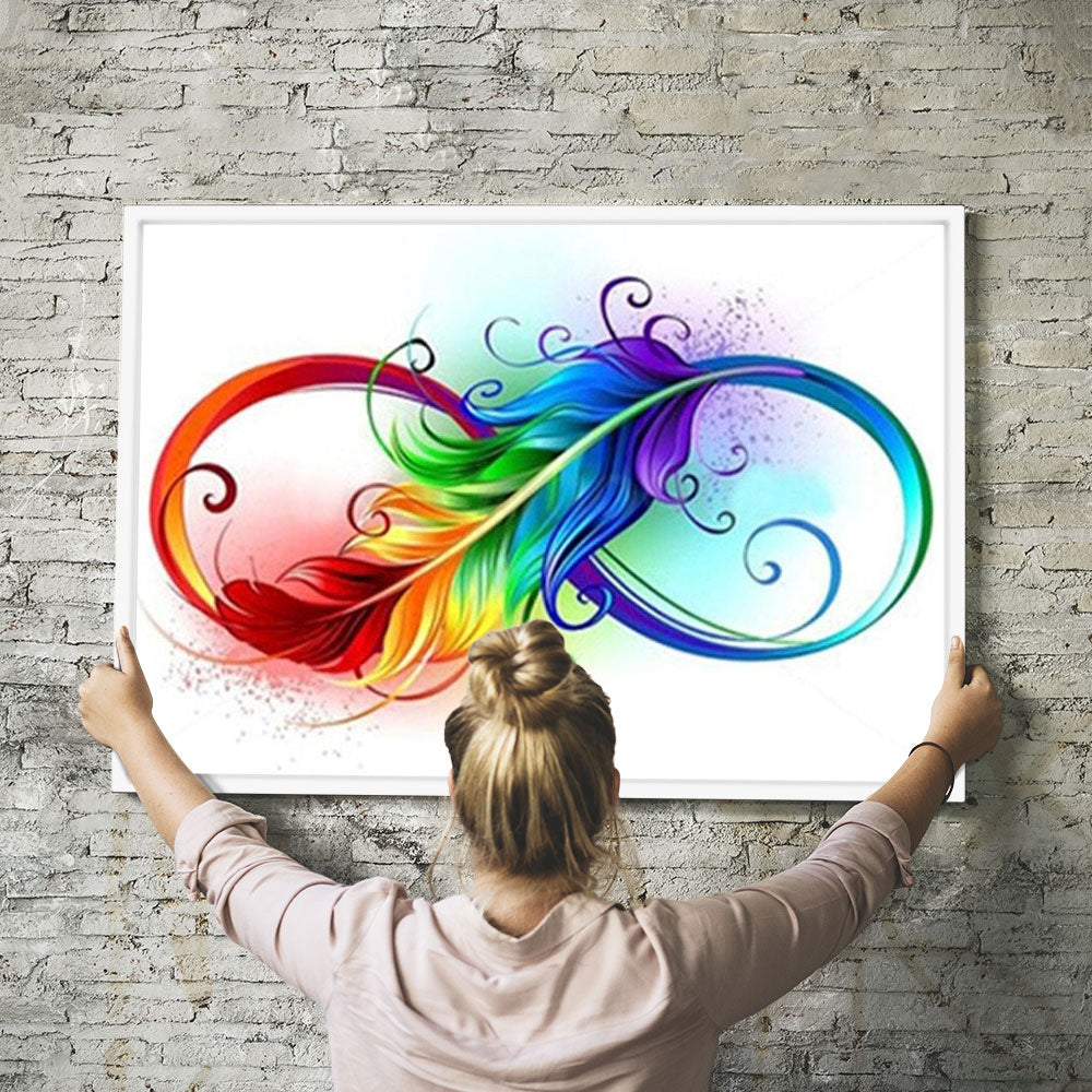 GRATIS Diamond Painting Wandbild Infinity feather