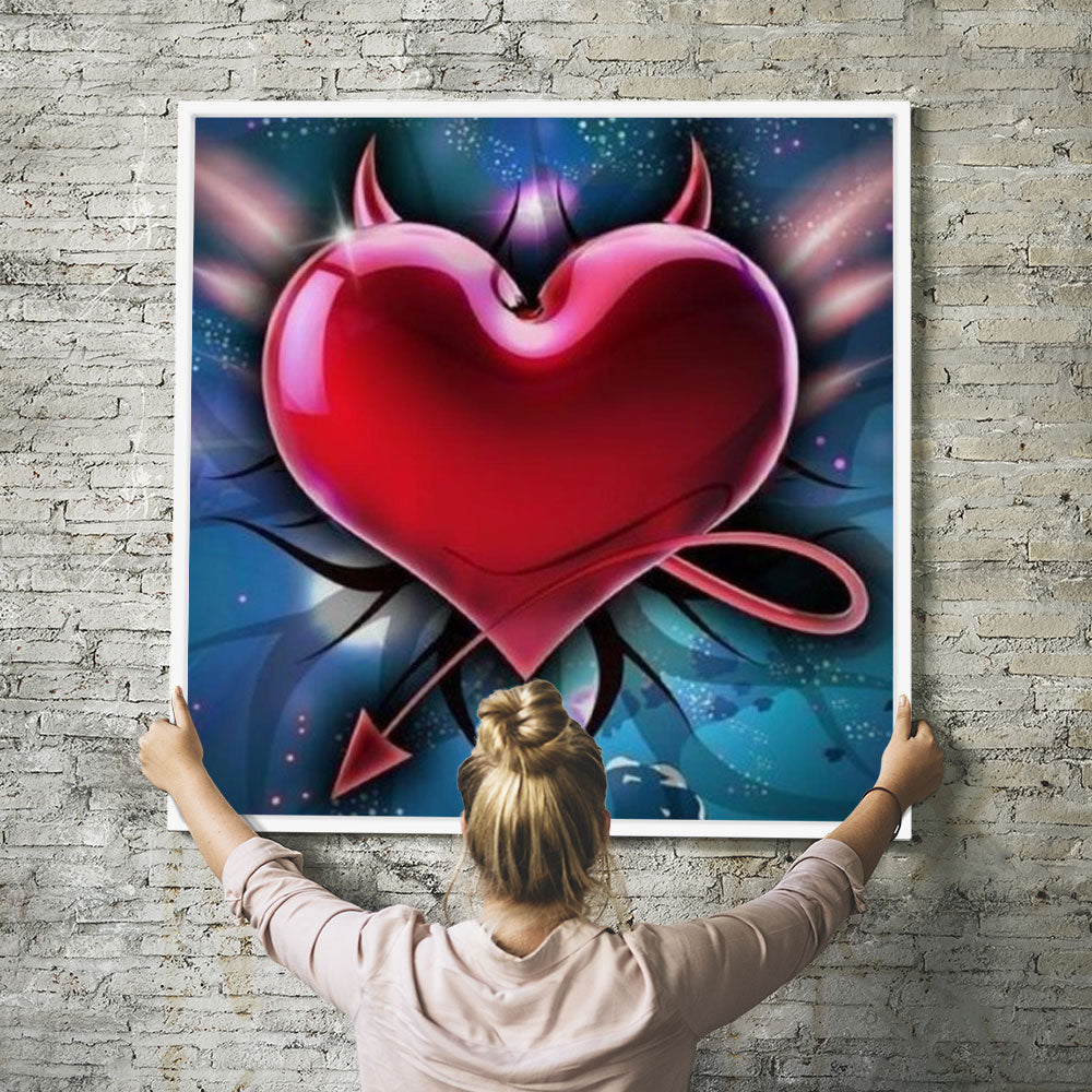 GRATIS Diamond Painting Wandbild Kleines Teufelsherzchen