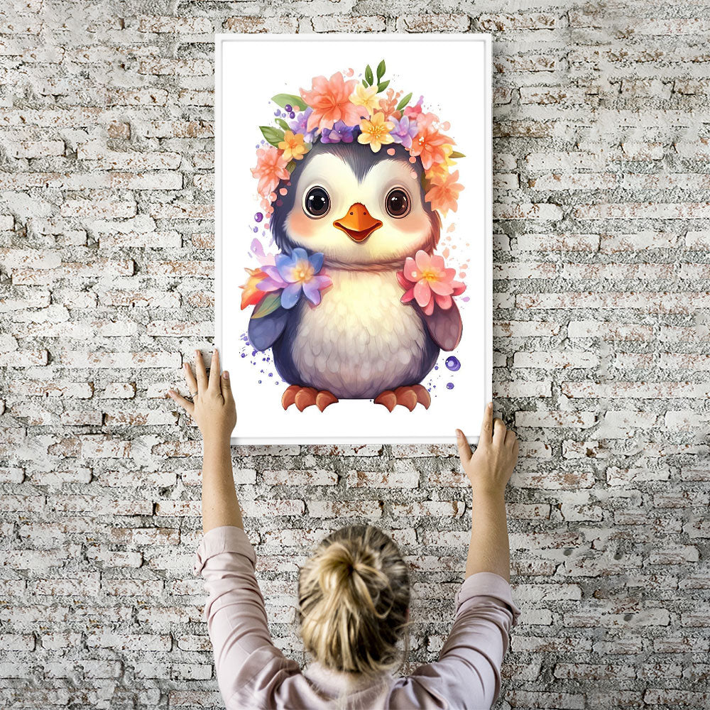 GRATIS Diamond Painting Wandbild Peppina Pinguin