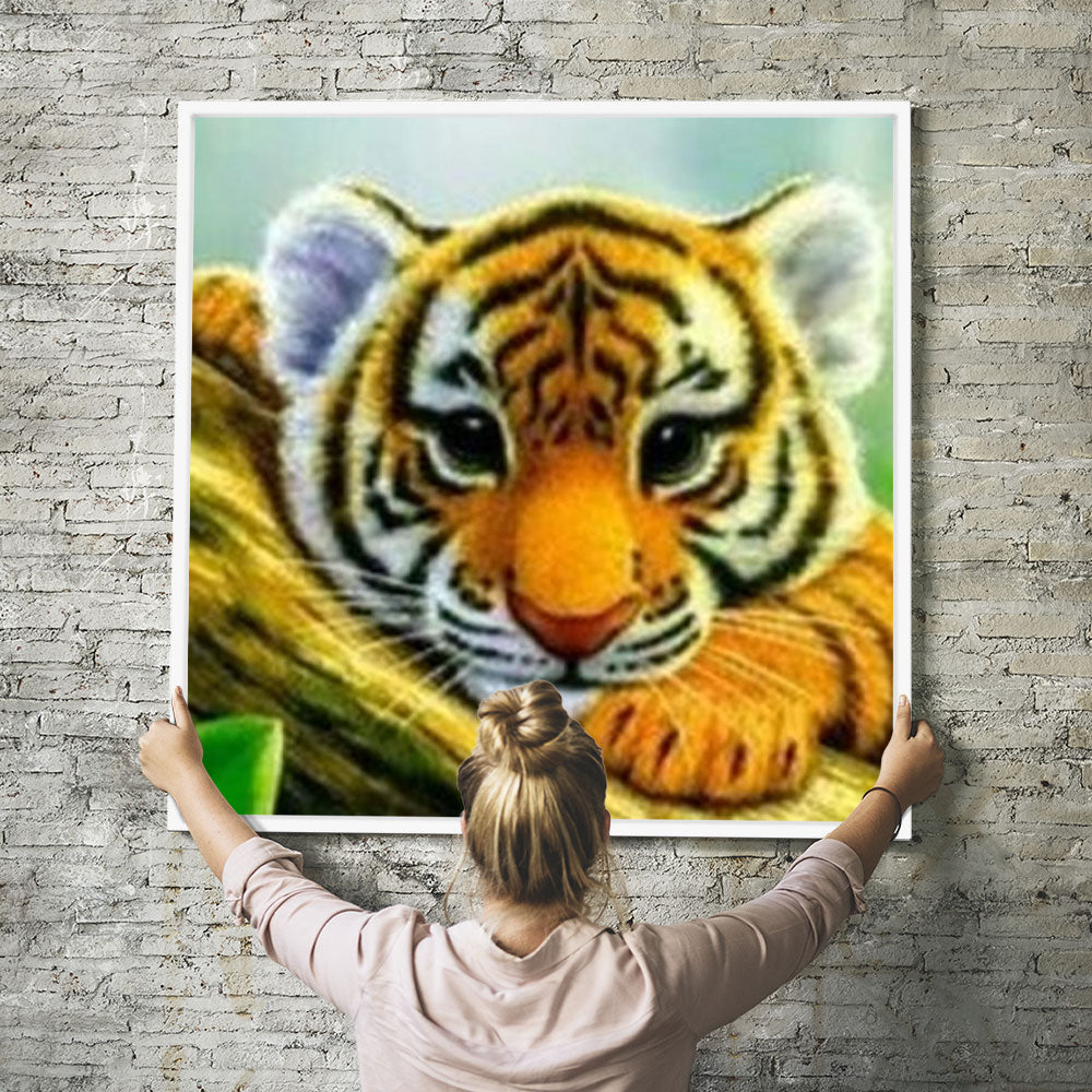 GRATIS Diamond Painting Wandbild Tigerbaby