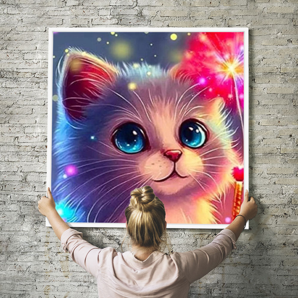 GRATIS Diamond Painting Wandbild Zauberkätzchen