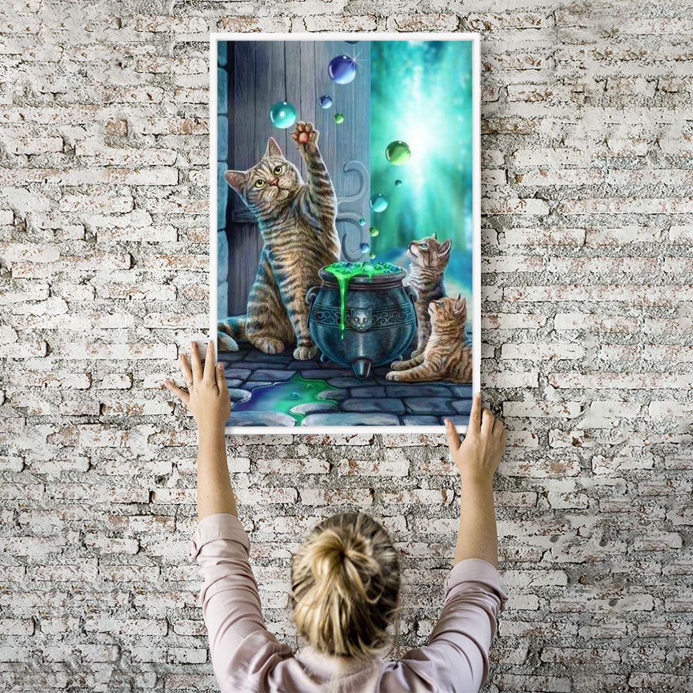 Diamond Painting Wandbild Katzen der Magie