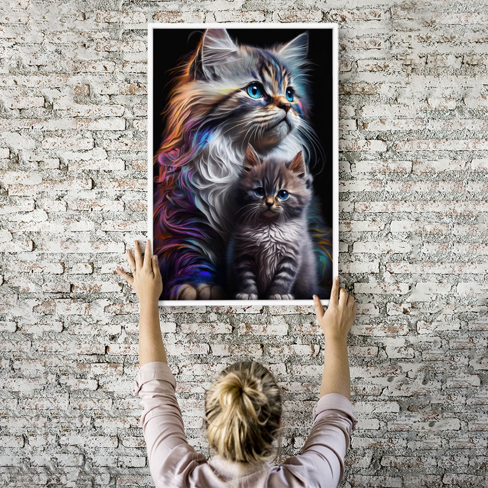 Diamond Painting Wandbild Rainbow Cats