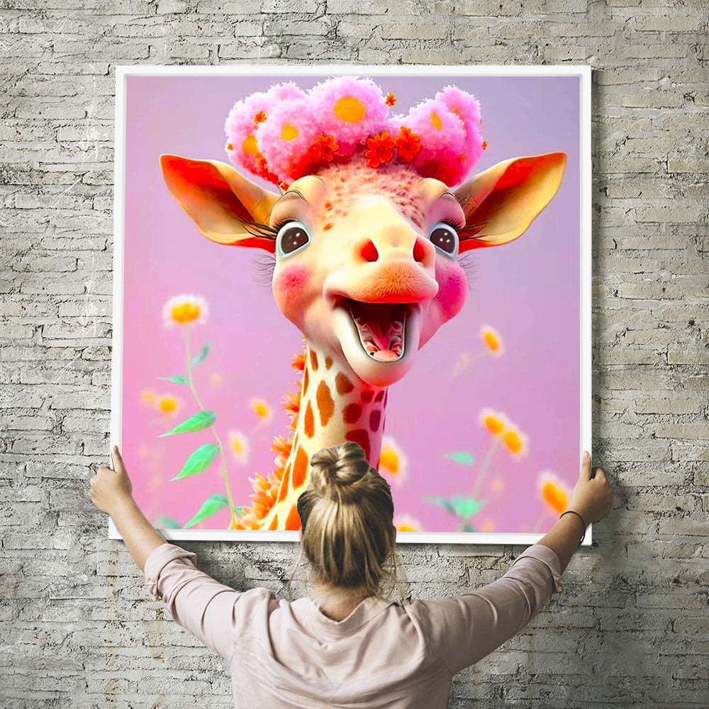 Diamond Painting Kids Wandbild Fröhliche Giraffe