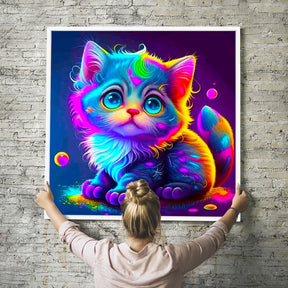 Diamond Painting Kids Wandgestaltung Rainbow Kitty
