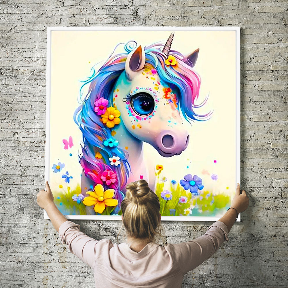 Diamond Painting Kids Wandgestaltung Süßes Einhorn