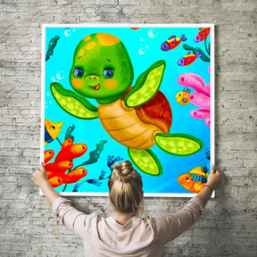Diamond Painting Kids Wandgestaltung Wasserschildkröte