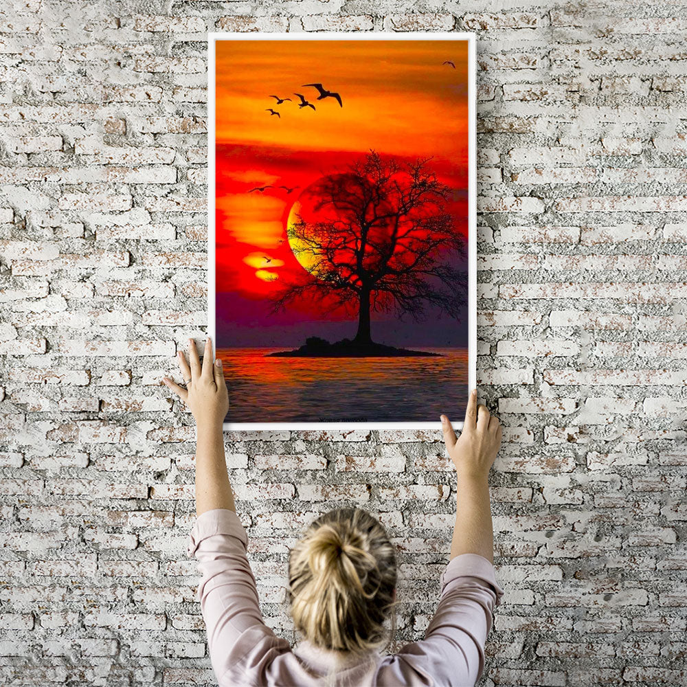 Diamond Painting Wandbild Abschied im Sonnenuntergang