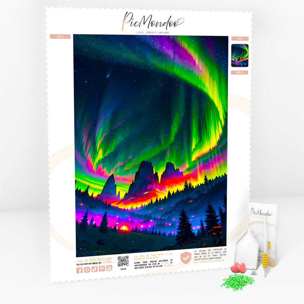 Diamond Painting Leinwand Nacht der bunten Lichter "Limited Edition"