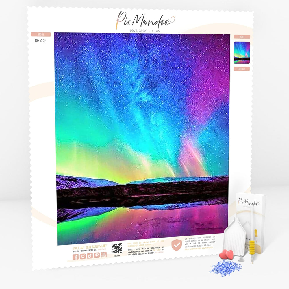 Diamond Painting - See der Nordlichter