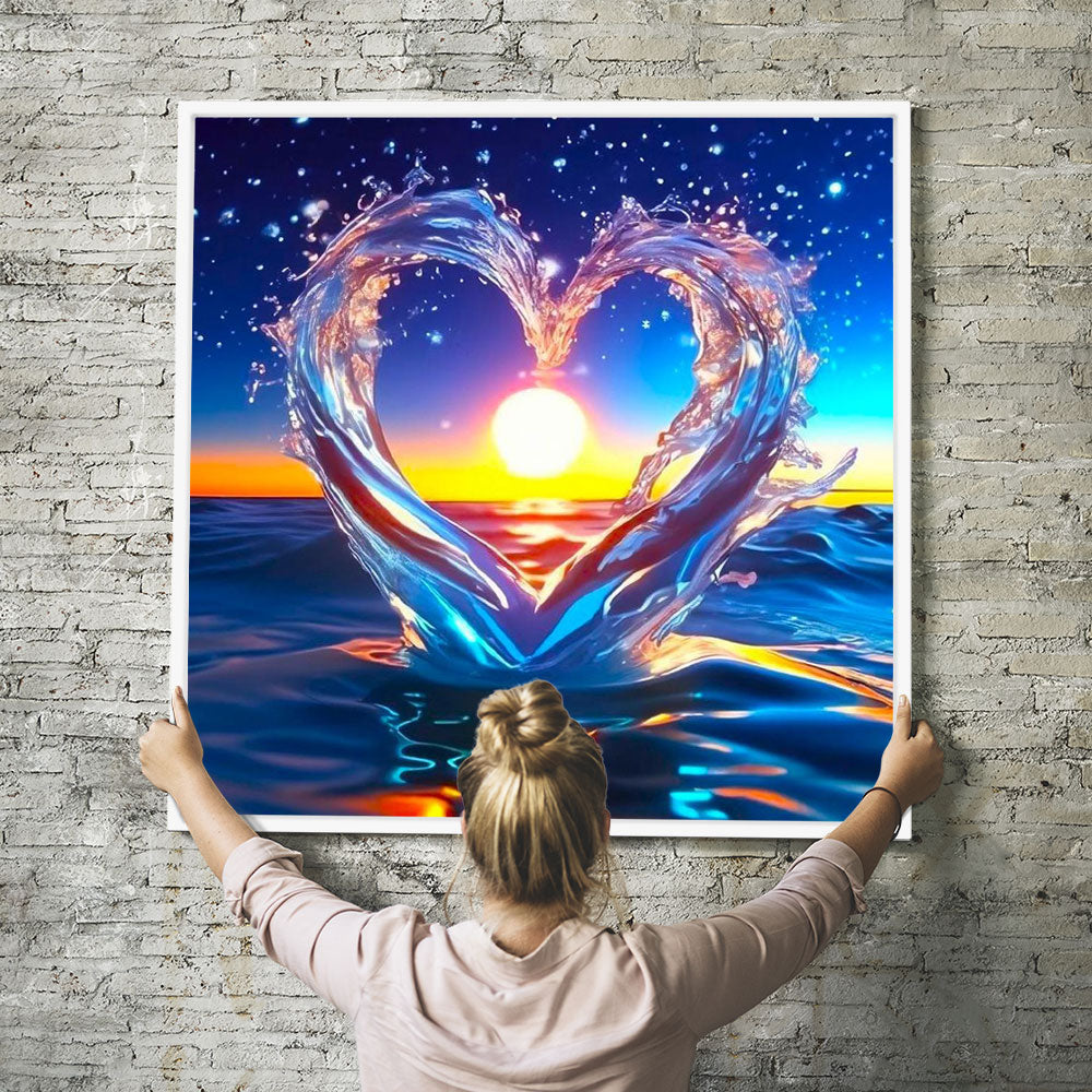 Diamond Painting Wandbild Sonnenherz in der Welle