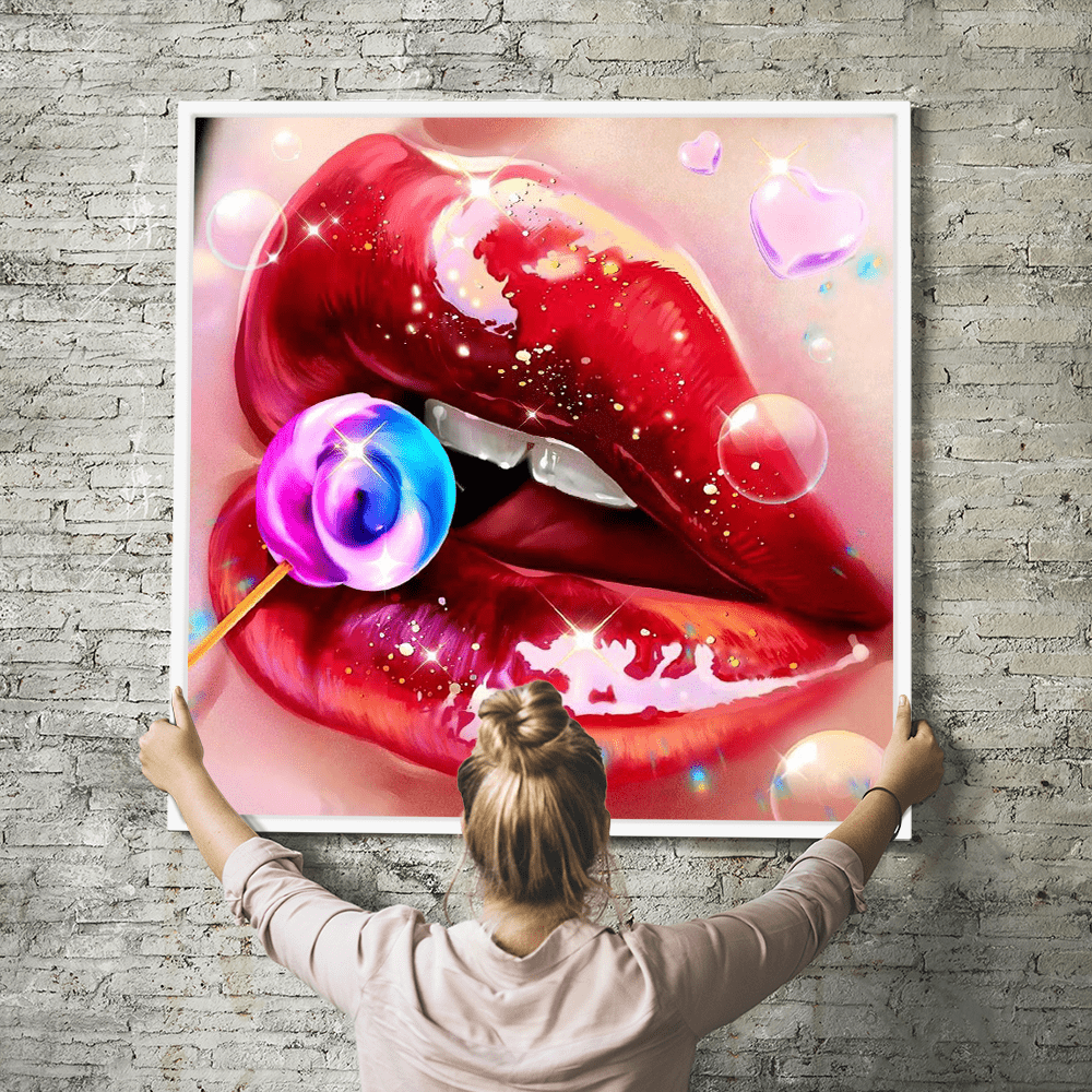 Diamond Painting Wandbild Sweet kiss