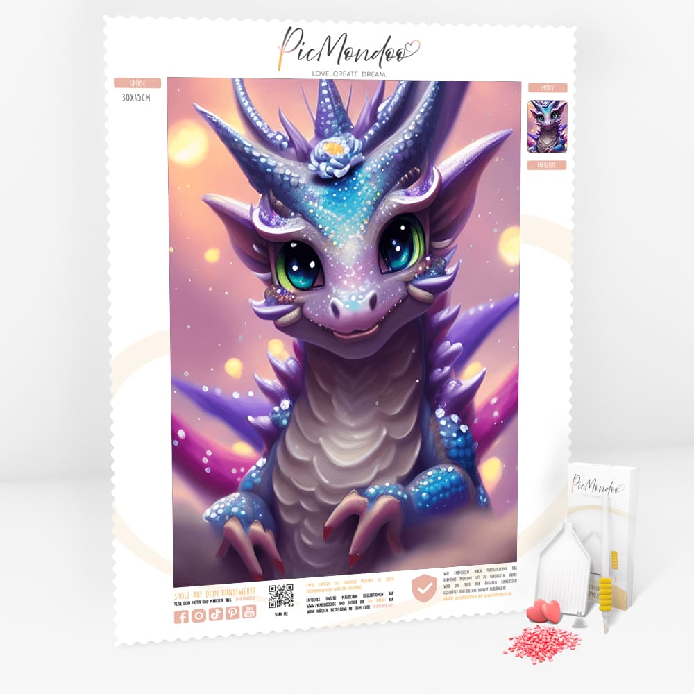 Diamond Painting Special Leinwand Cute Dragon