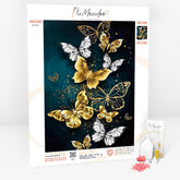 Diamond Painting Special Leinwand Goldene Schmetterlinge