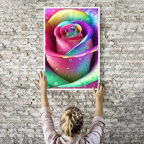 Diamond Painting Strass Special Wandbild Rose im Farbrausch