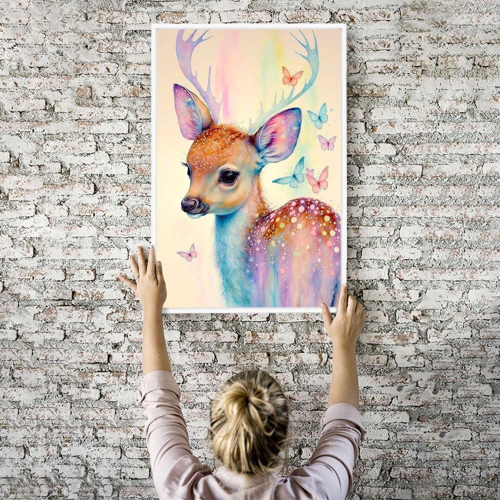 Diamond Painting Wandgestaltung Aquarell Bambi