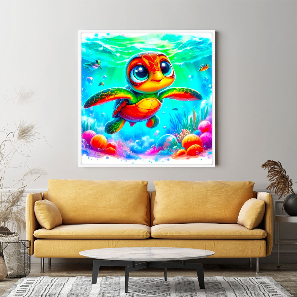 Diamond Painting Wandgestaltung Lotta, die kleine Meeresschildkröte