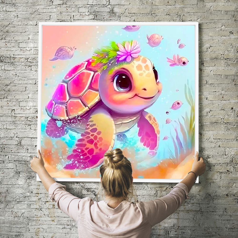 Diamond Painting Wandbild Schildkrötenmädchen Trudi