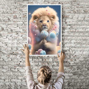 Diamond Painting Wandbild Sweet little lion