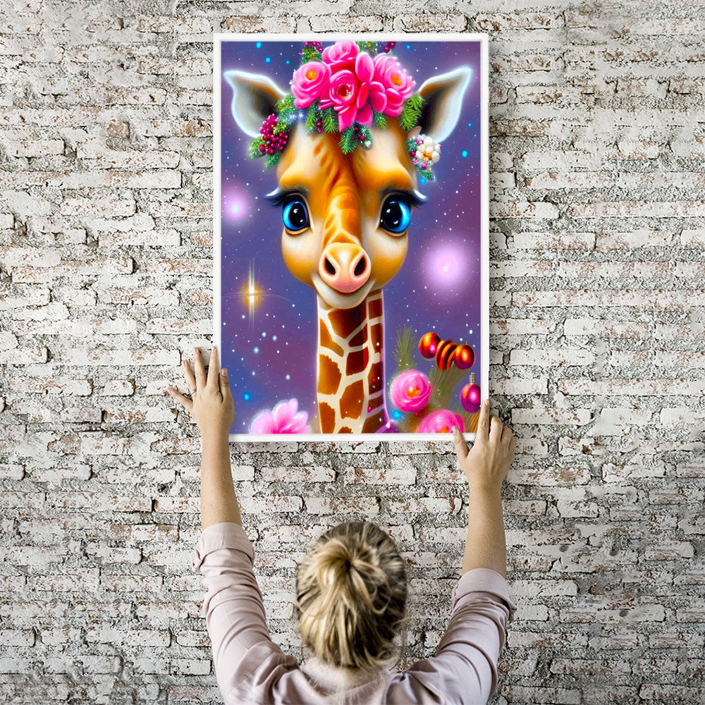 Diamond Painting Wandbild Zauberhaftes Giraffenbaby