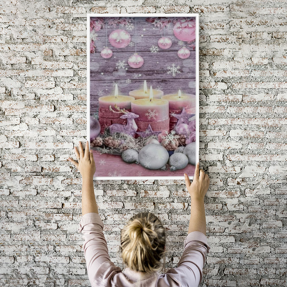 Diamond Painting Wandbild Advent in pink